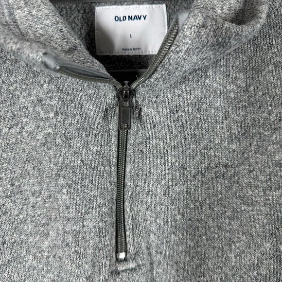 OLD NAVY Light Heather Gray half zip Long Sleeve Sweater Tee Size Large - Picture 5 of 5